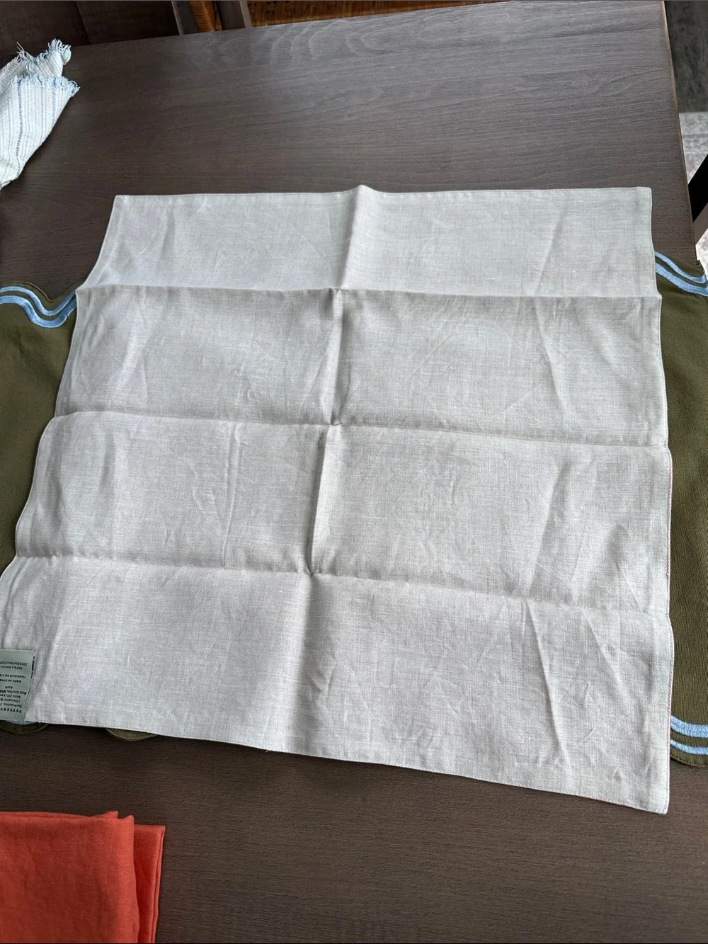Pottery Barn Burnt Orange Linen Napkins
